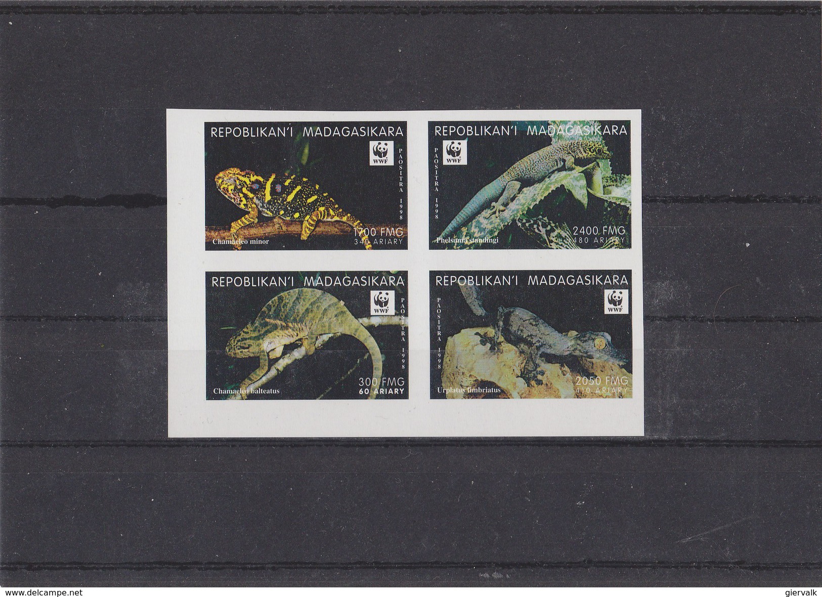 MADAGASCAR 1998 WWF Imperforated Serie Reptiles MNH (FIRST PRINT) - Neufs