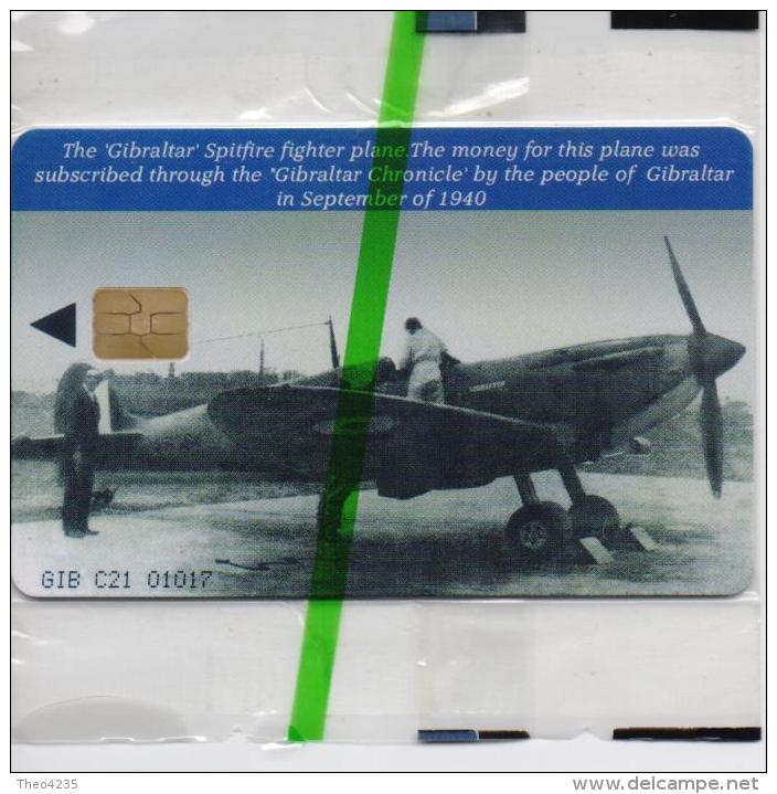 GIBRALTAR PHONECARD AIRPLANE/SPITFIRE-GIB-C21-5000pcs -1/00-MINT/SEALED-RARE!!! - Gibraltar