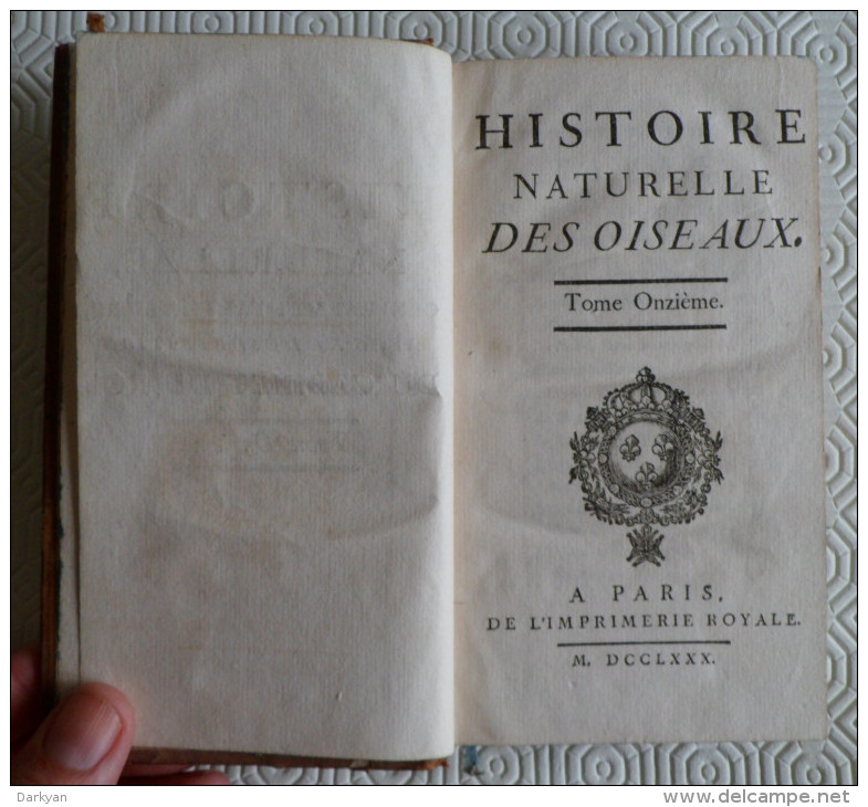 Buffon - Histoire Naturelle Oiseaux Tome XI - Imprimerie Royale 1780 - 1701-1800