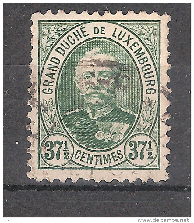 LUXEMBOURG , 1891 Adolphe 1 Er : Yvert N° 64 , 37 1/2 C Vert , Obl, TB - 1891 Adolfo De Frente
