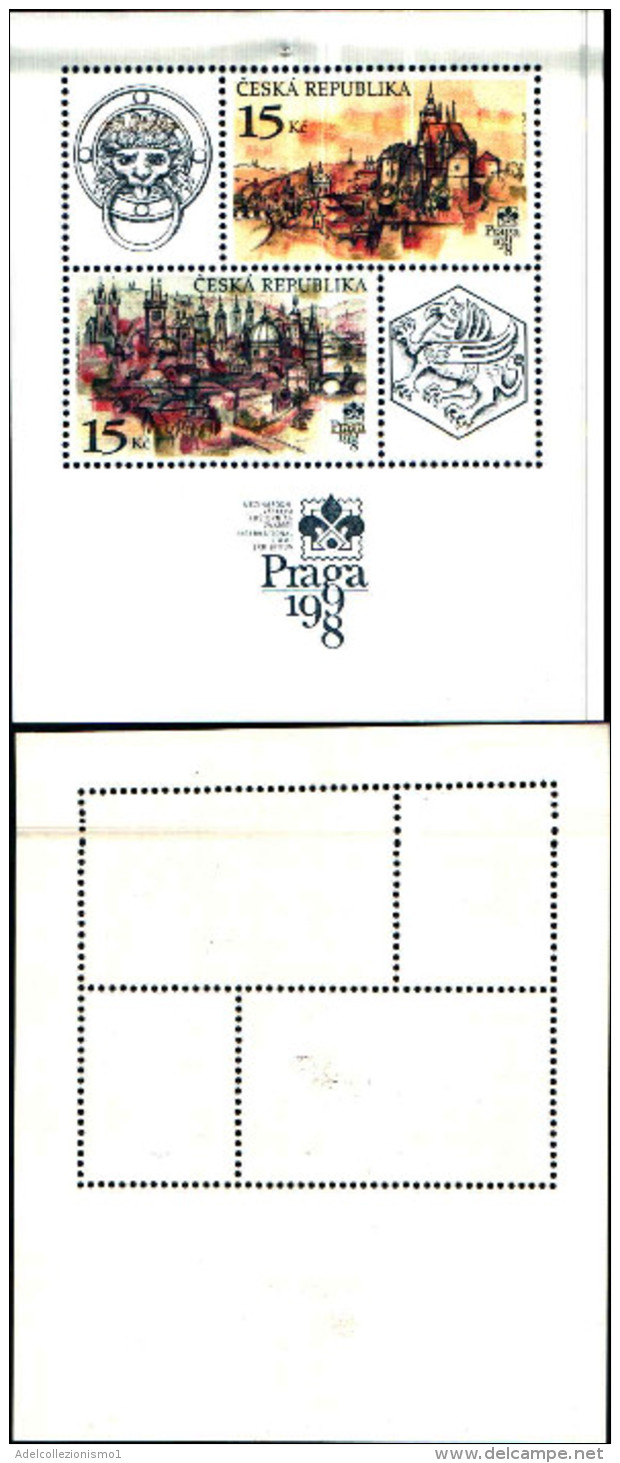 83753) Repubblica Ceca-1998-praga 98-esposizione Filatelica Internazionale-BF-4 -nuovo-cat. 3 Euro - Blokken & Velletjes
