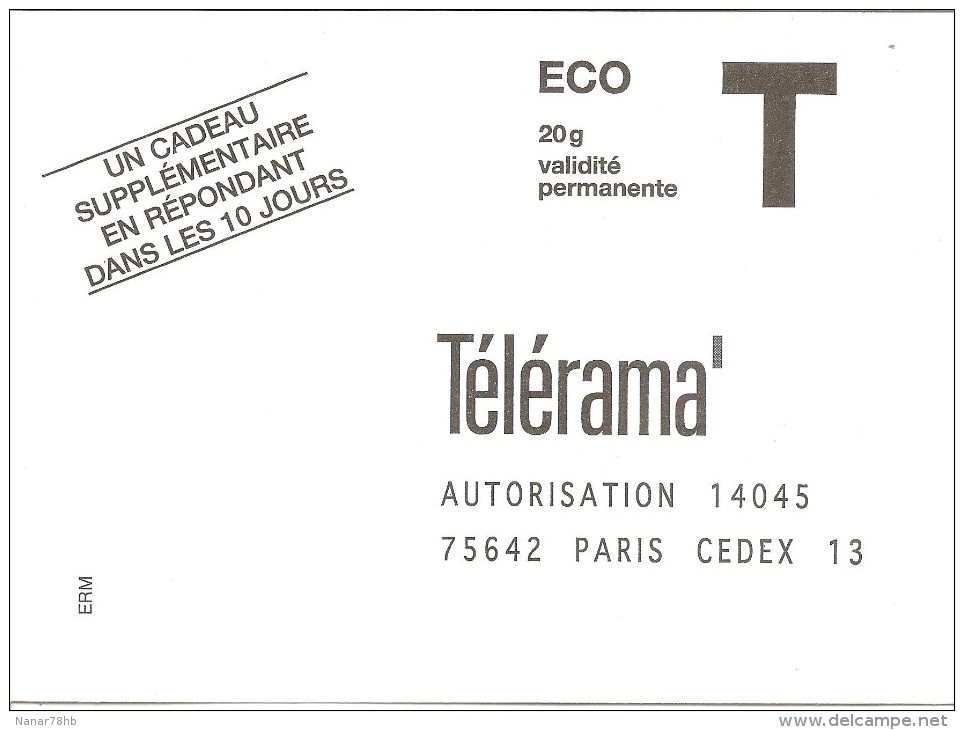 Lettre T Télérama - Buste Risposta T