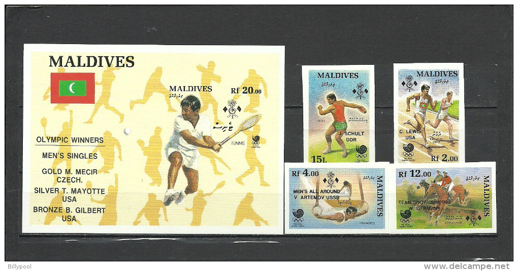 MALDIVES  Olympics Olympic Games Seoul 1988 Olympic Champions 4v.+2SS With Overprints  Imperf.   Rare! - Sommer 1988: Seoul