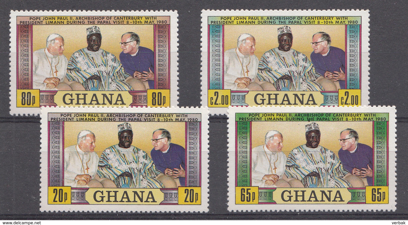 Ghana 1981  Mi.nr:  880-883  1.Jahrestag Des Besuches Von Papst....  NEUF SANS CHARNIERE / MNH / POSTFRIS - Ghana (1957-...)