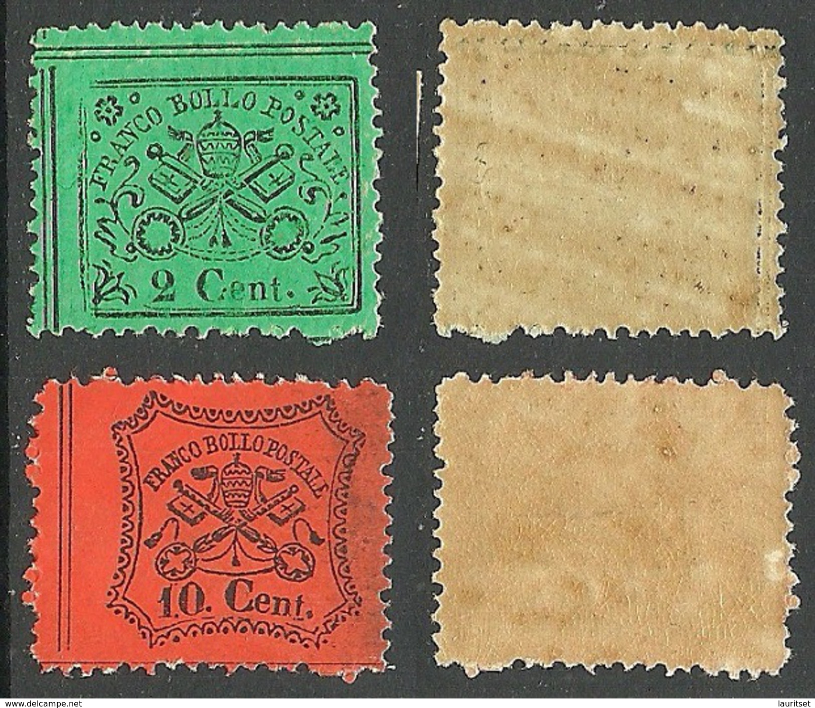 ITALY Papal State Kirchenstaat 1868 Michel 19 & 22 MNH - Andere & Zonder Classificatie