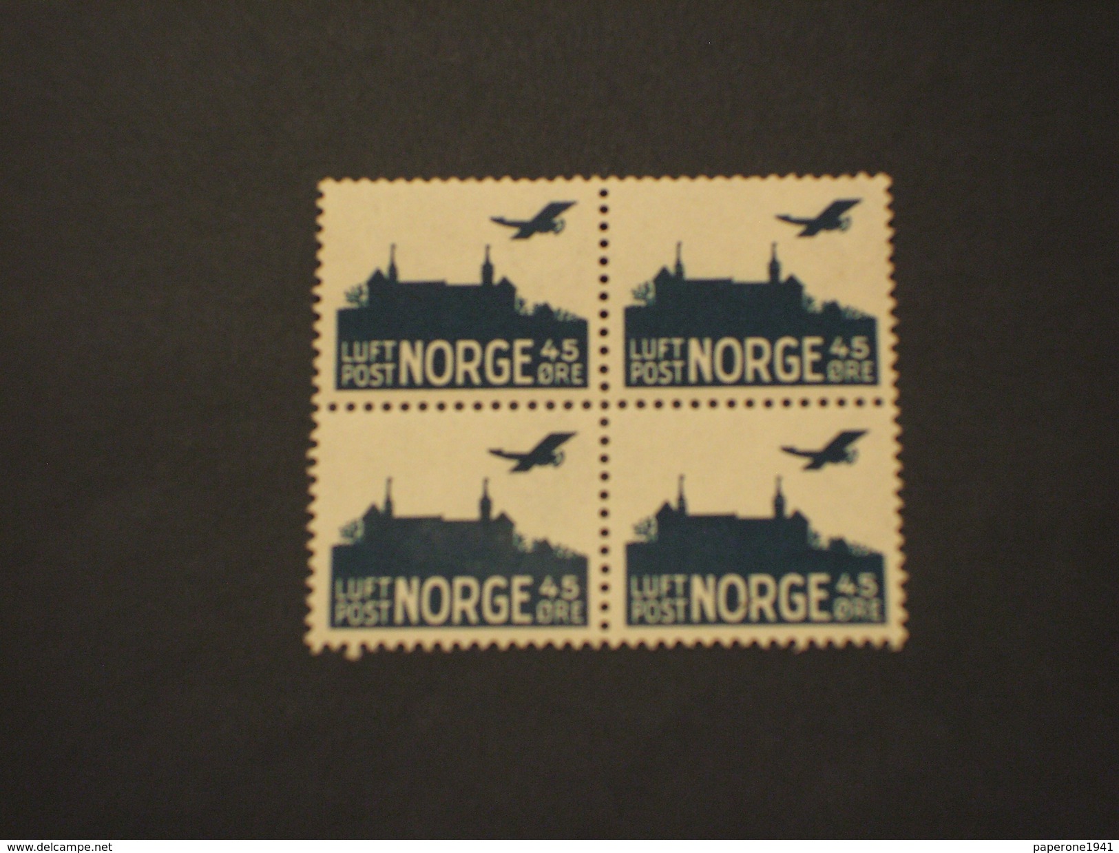 NORVEGIA - P.A. 1937 VEDUTA, In Quartina(block Of Four)  - NUOVO(++) - Unused Stamps