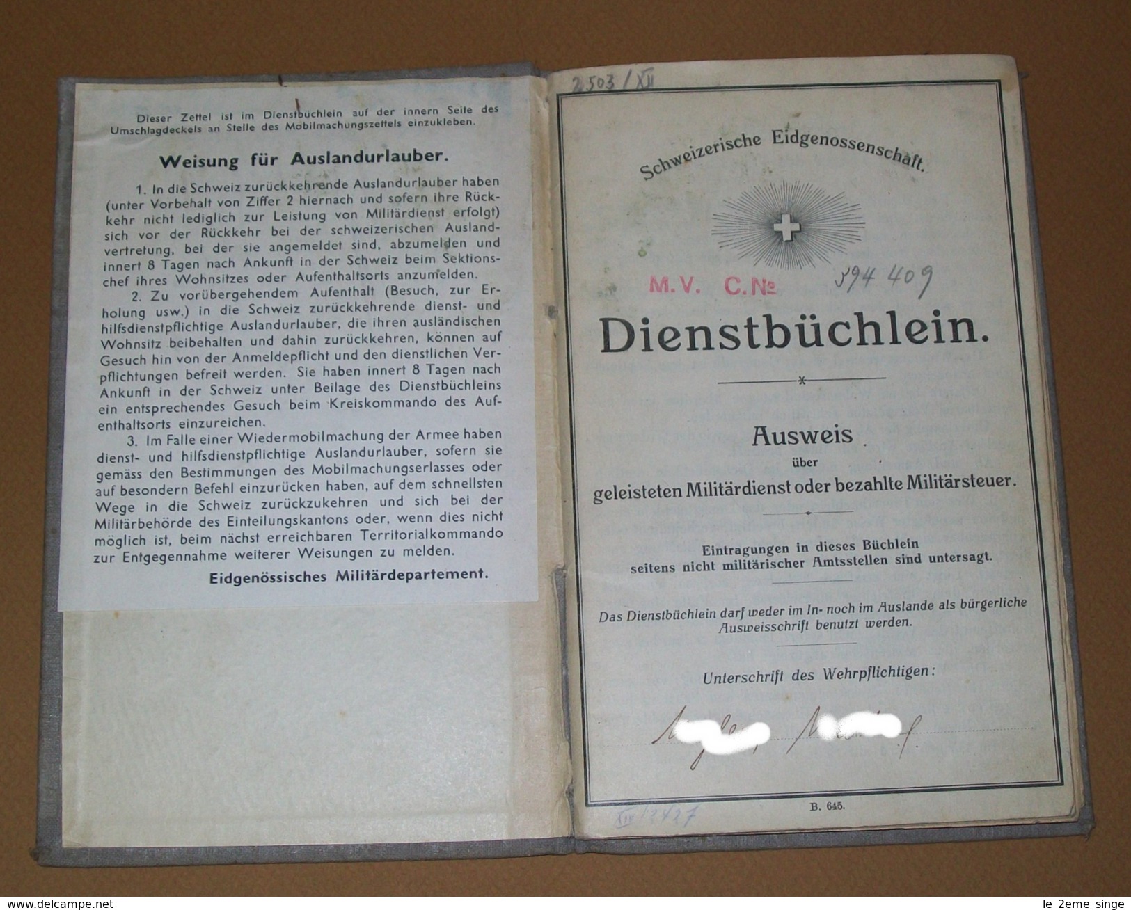 Passeport Suisse. Ausweis Carte D'enregistrement Consulat Paris. Autorisation Commerciale. Même Identité - Sammlungen