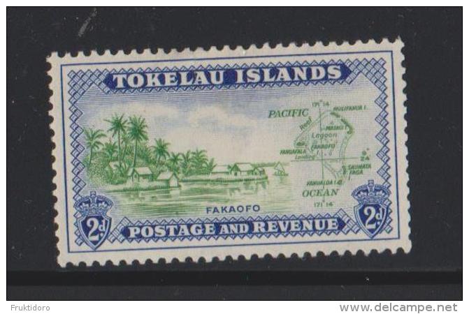 Tokelau Mi 3 Local Scenes - Fakaofo Shore Line - Map - 1948 - MH - Tokelau