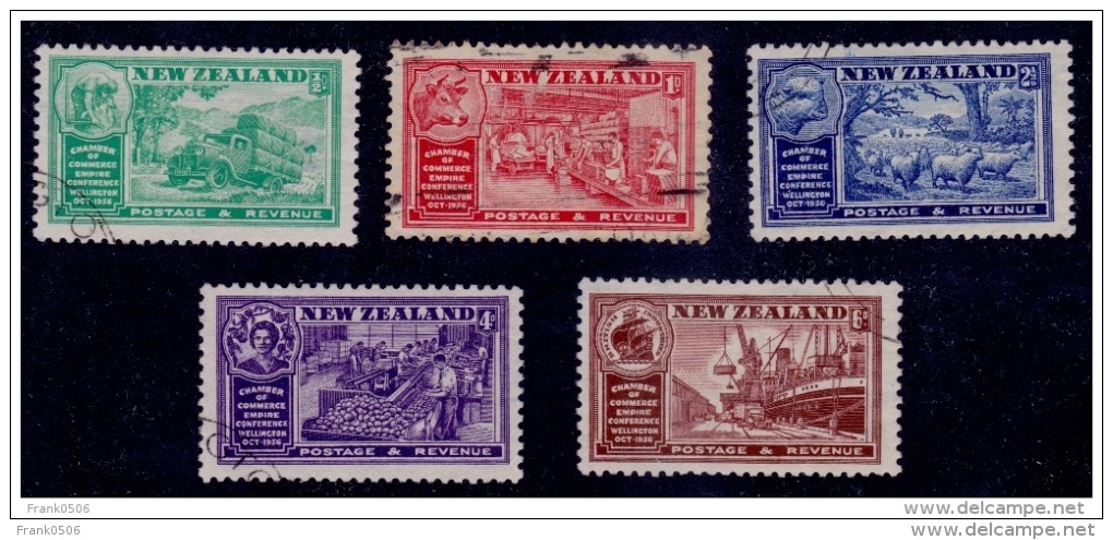 New Zealand 1936, Chambers Of Commerce, Scott# 218-222, Used - Used Stamps