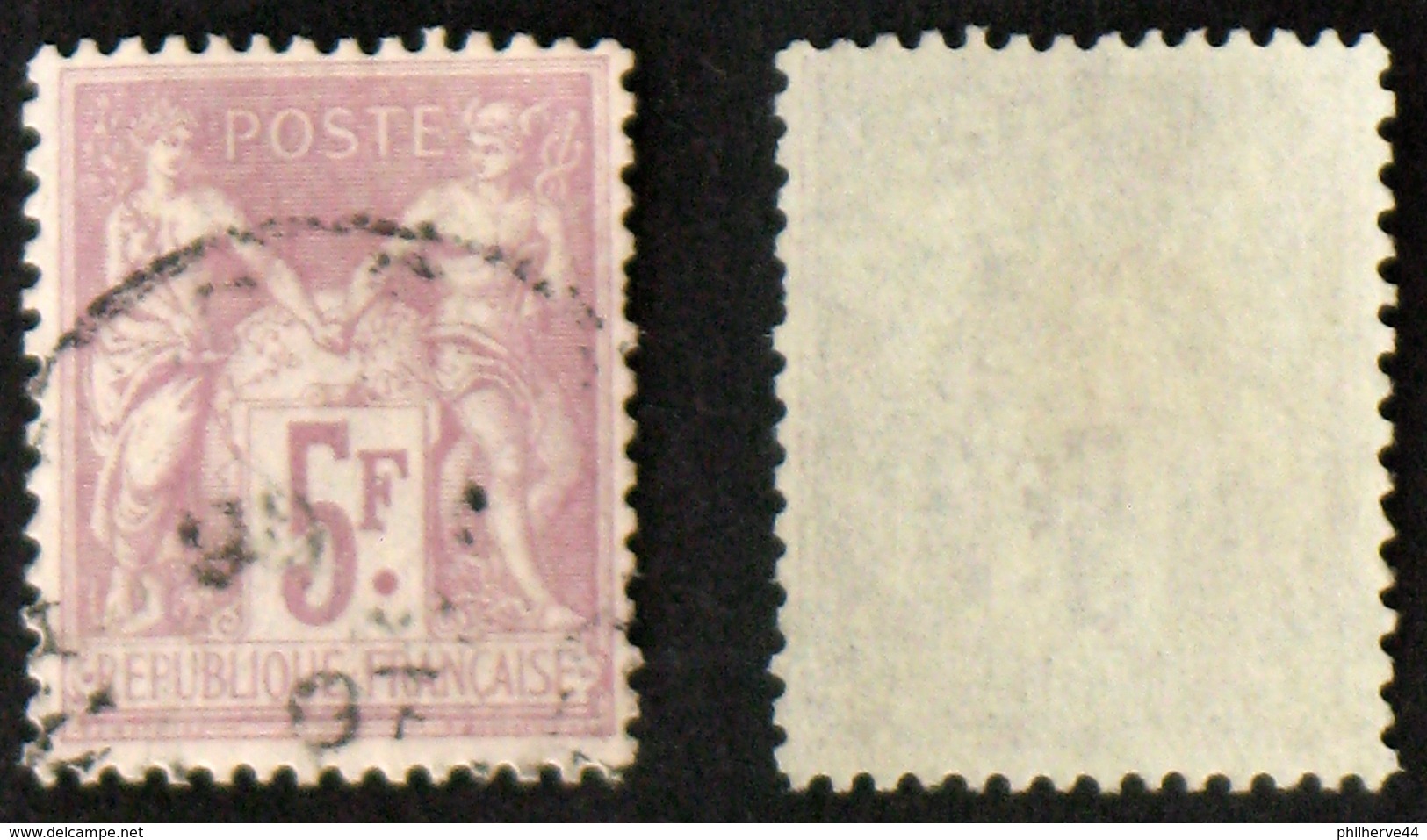 N° 95 5F SAGE Violet/lilas TB Oblit Cote 100€ - 1876-1898 Sage (Type II)