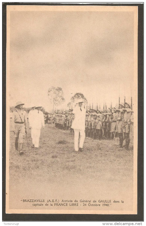 Général De Gaulle. Brazzaville. Capital De La FRANCE LIBRE. Timbré Timbre 80c - Oorlog 1939-45