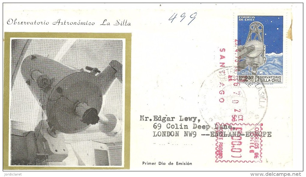 FDC CHILE 1972 - Amérique Du Sud