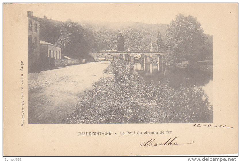 Chaudfontaine - Le Pont Du Chemin De Fer (Phototypie Dethine & Tilkin, Précurseur, 1901) - Chaudfontaine