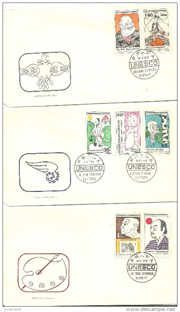 FDC 1968  UNESCO    PICASO,CHAPLIN E.HEMINGWAY........ - FDC