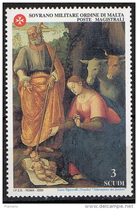 PIA - SMOM - 2000 - Natale - Adorazione Dei Pastori -    (UN  641) - Malta (Orde Van)