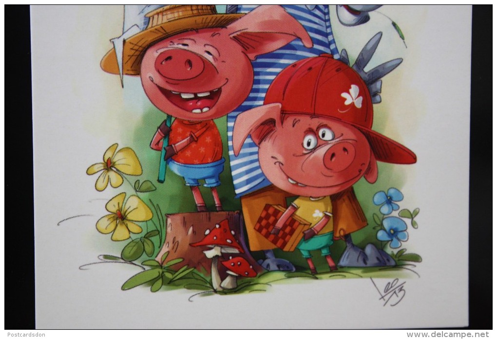 "Three Little Pigs" By Gramar  - ECHECS - CHESS - ECHECS - Modern Ukrainian Postcard -Decard Edition 2013 - Echecs