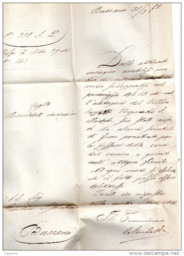 1875  LETTERA CON ANNULLO BASSANO VICENZA - Servizi