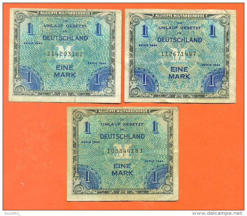 Allemagne - Serie 1944 - Lot De 3 Billets De 1 Mark - Eine Mark - 1 Mark