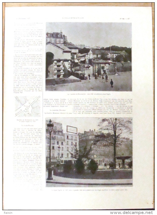 1927 Paris Transformations Des Anciennes Barrières En Places "barrière Blanche,barrière Montmartre,barrière Monceau" - Ohne Zuordnung