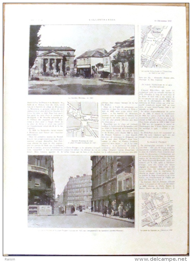 1927 Paris Transformations Des Anciennes Barrières En Places "barrière Blanche,barrière Montmartre,barrière Monceau" - Ohne Zuordnung