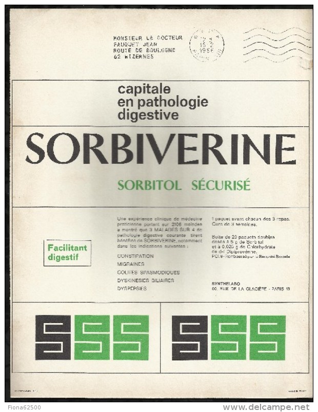 SORBIVERINE . CAPITALE EN PATHOLOGIE DIGESTIVE . - Publicités