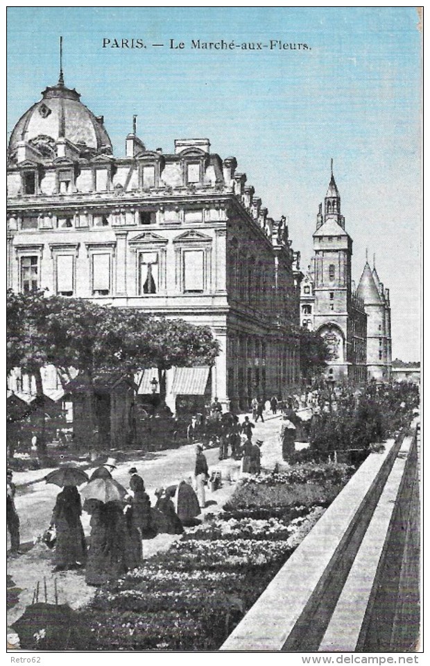 LE MARCHÉ-AUX-FLEURS &#8594; De Nombreux Visiteurs Du Marché 1909 - Straßenhandel Und Kleingewerbe