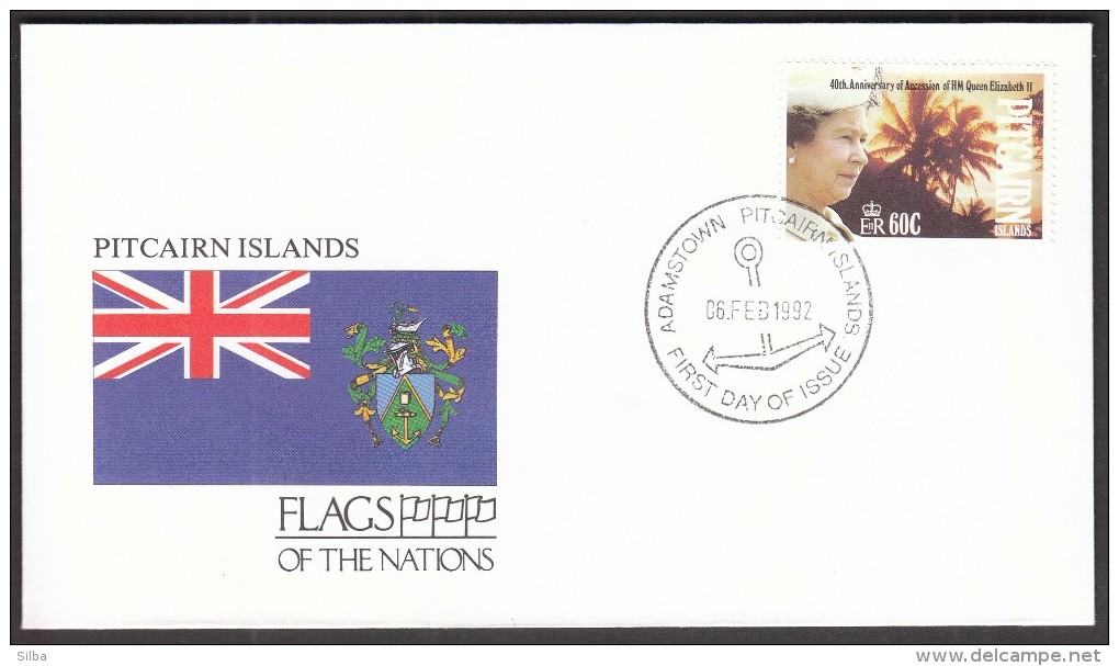 Pitcairn Islands Adamstown 1992 / Flags / Anker / Queen Elizabeth II - Briefe