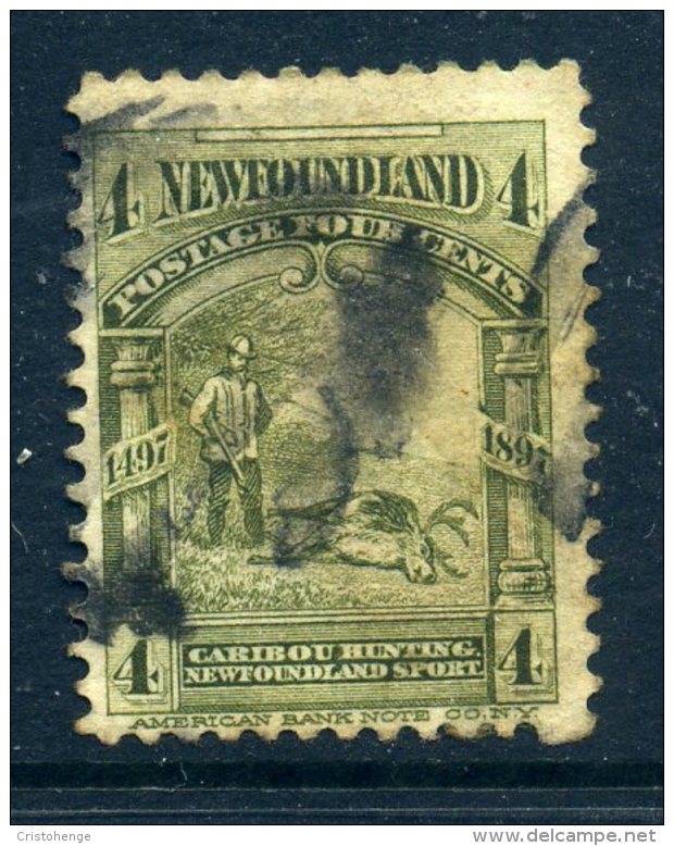 Newfoundland 1897 400th Anniversary Of Discovery Of Newfoundland - 4c Caribou Hunting Used (SG 69) - 1865-1902