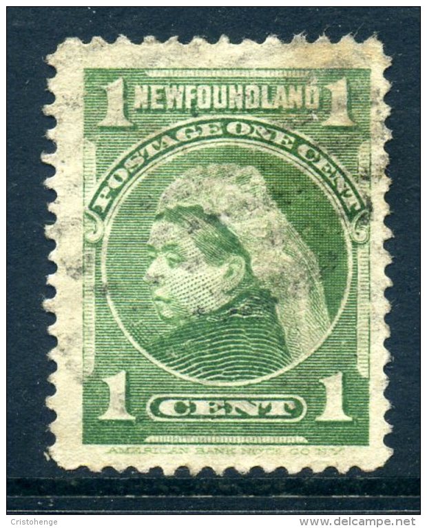 Newfoundland 1897-1918 Definitives - 1c Queen Victoria - Yellow-green - Used (SG 85a) - 1865-1902