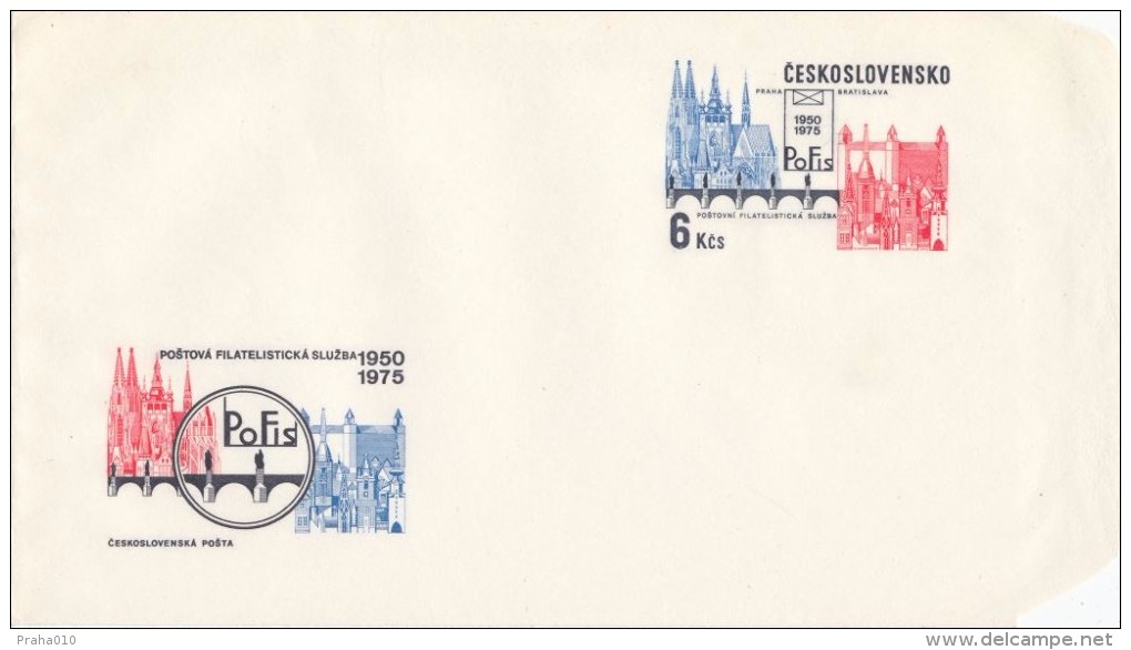 Czechoslovakia / Postal Stationery (1975) POFIS (= Postal Philatelic Service) 1950-1975 (I7629); Painter: J. Lukavsky - Covers