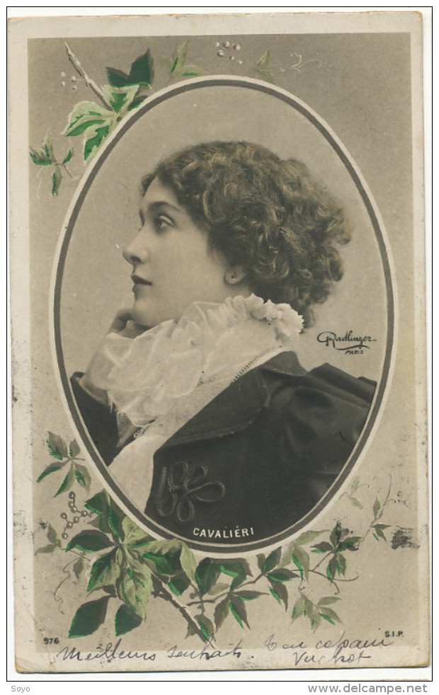 Lina Cavalieri Soprano Née A Viterbo Profil Art Nouveau Photo Reutlinger - Opéra