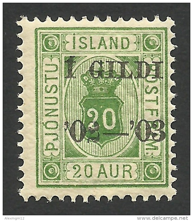 Iceland, 20 A. 1902, Sc # O24, Mi # 15B, MNH. - Service
