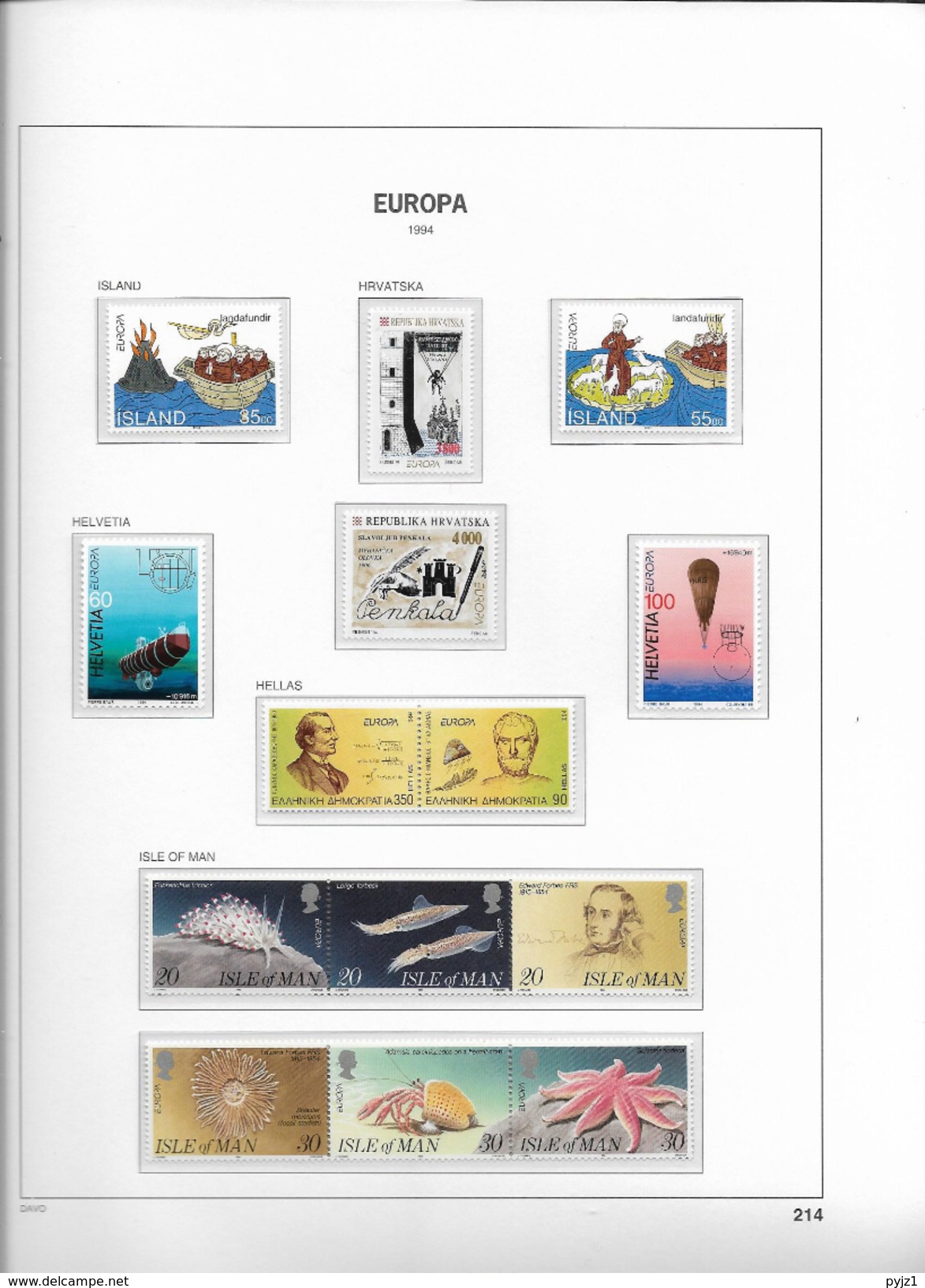 1994 MNH CEPT Year Collection According To DAVO ALbum, (14 Scans) Postfris** - Full Years