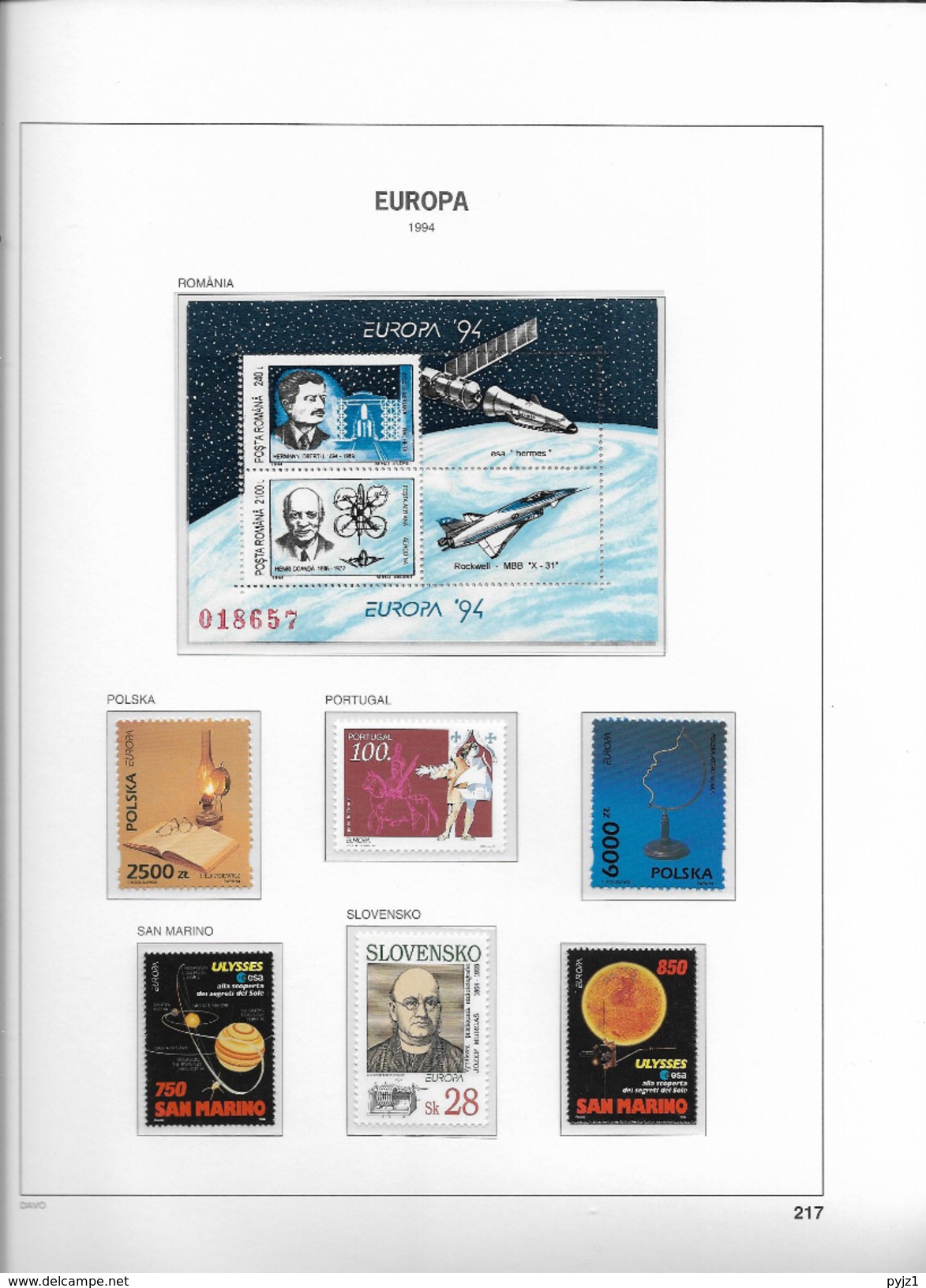 1994 MNH CEPT year collection according to DAVO ALbum, (14 scans) postfris**