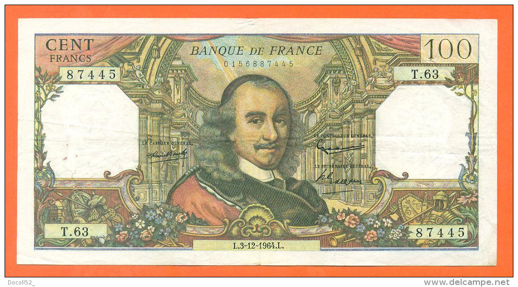 Billet De 100 Françs Corneille Du 03/12/1964 - Premières Dates - 100 F 1964-1979 ''Corneille''