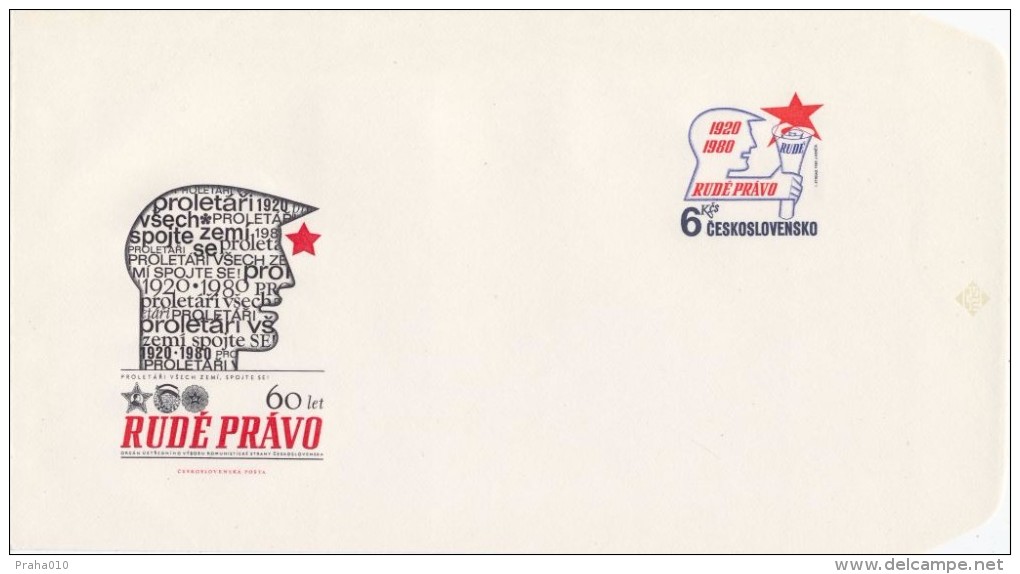 Czechoslovakia / Postal Stationery (1980) Newspapers "The Red Right"; Proletarians Of ... (I7646); Painter: I. Strnad - Briefe