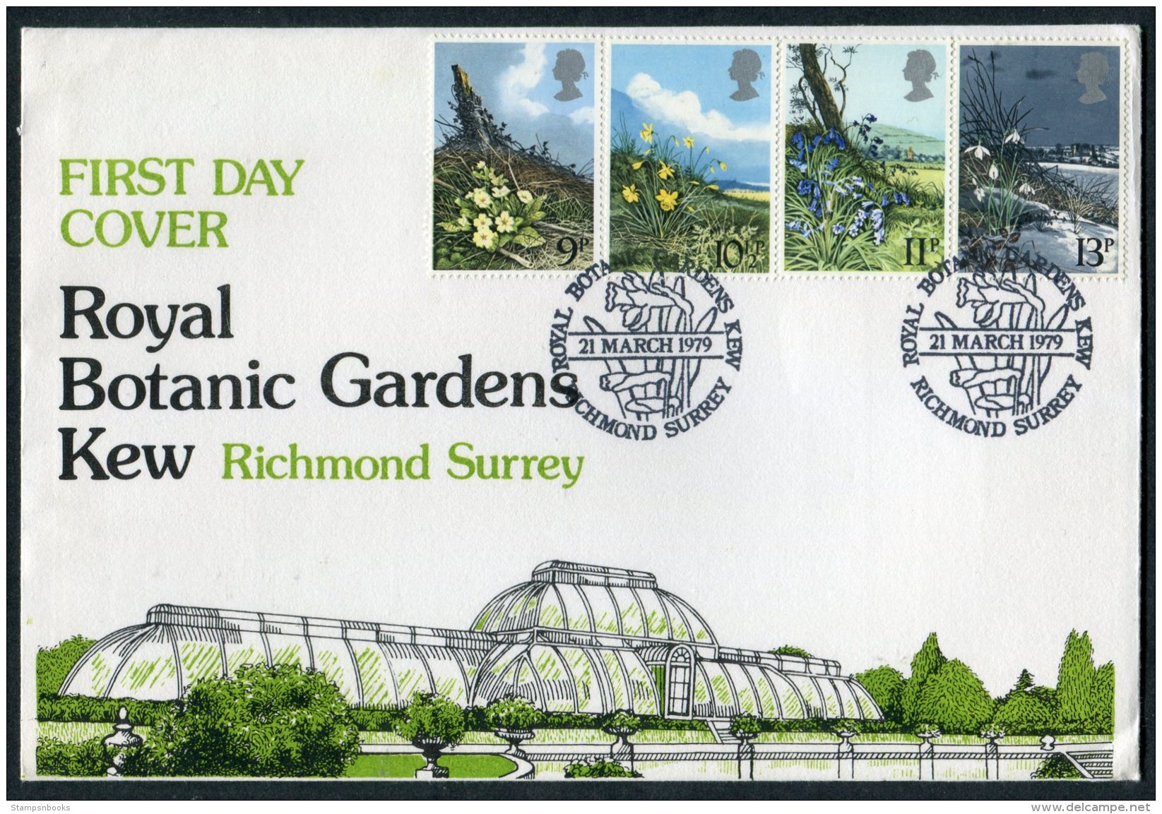 1979 GB Flowers, Royal Botanic Gardens, Kew Official First Day Cover - 1971-1980 Decimal Issues