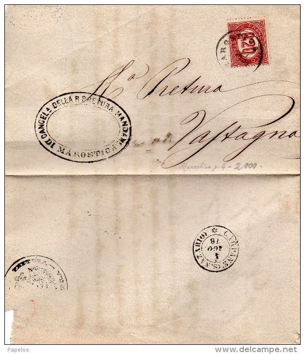 1876 LETTERA CON ANNULLO MAROSTICA VICENZA Carpanè  San Nazario - Storia Postale