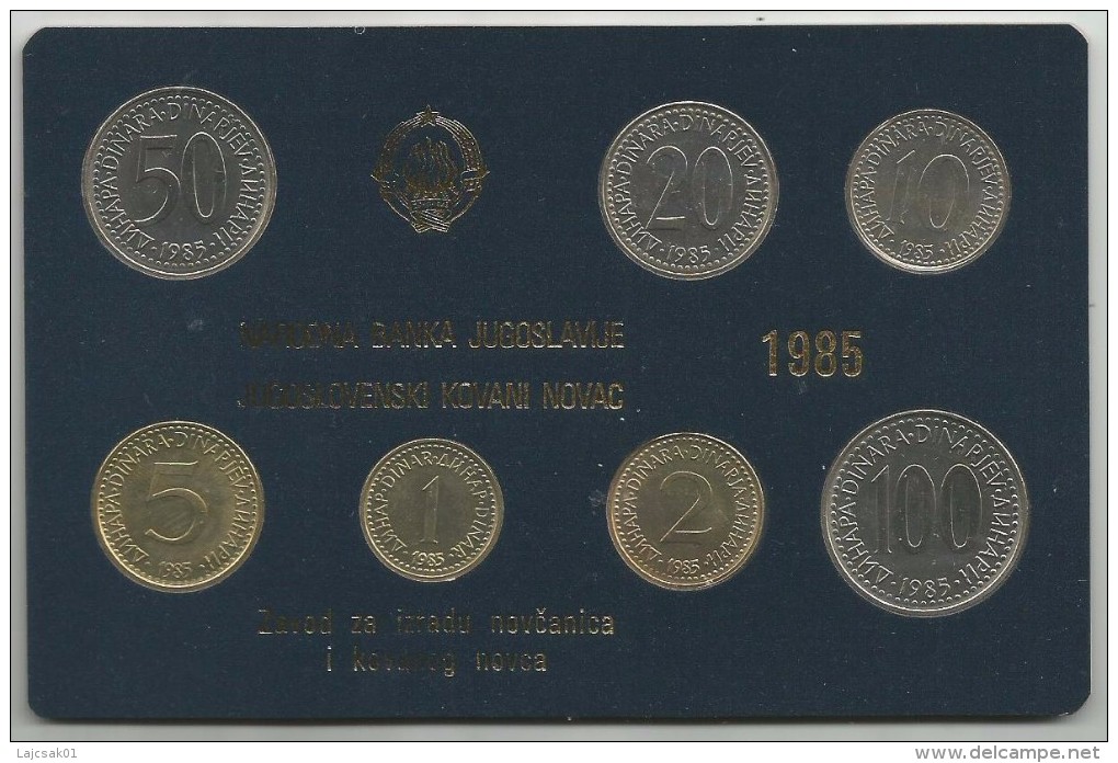 Yugoslavia 1985. Coin Set Mint Set Of The National Bank Of Yugoslavia - Joegoslavië