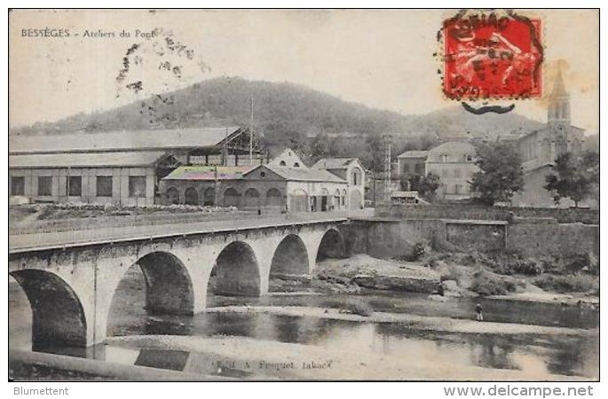 CPA Bessèges GARD Circulé Atelier Usine - Bessèges