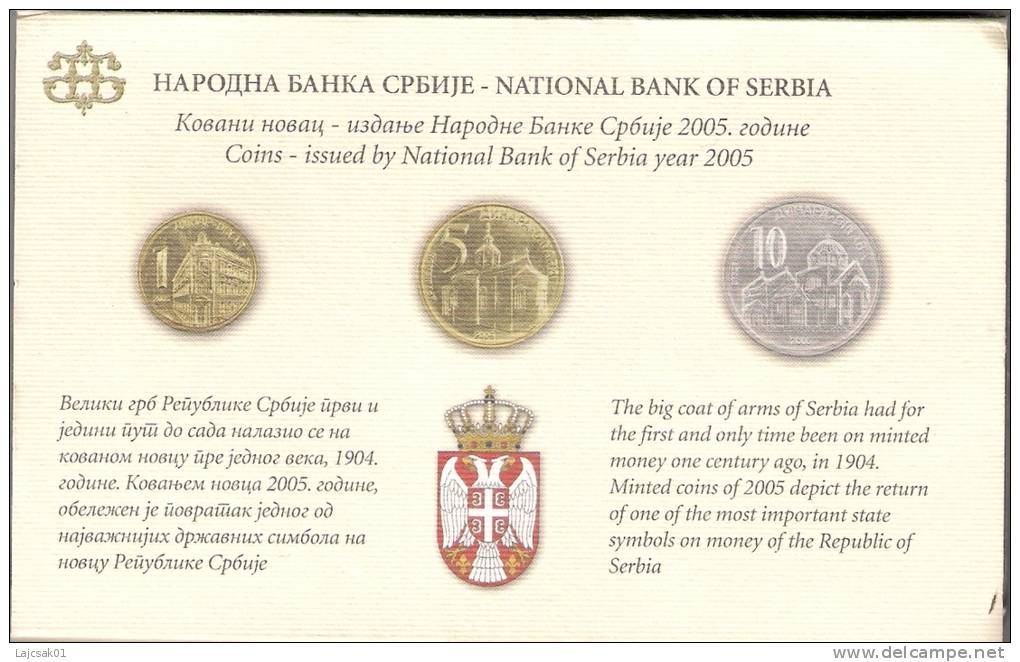 Serbia 2005. Official Mint Set Of The National Bank Of Serbia Coin Set - Servië