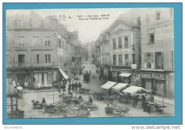 CPA 242 - Métier Marchands Ambulants Marché Rue De L'Hôtel De Ville BRIVE 19 - Brive La Gaillarde