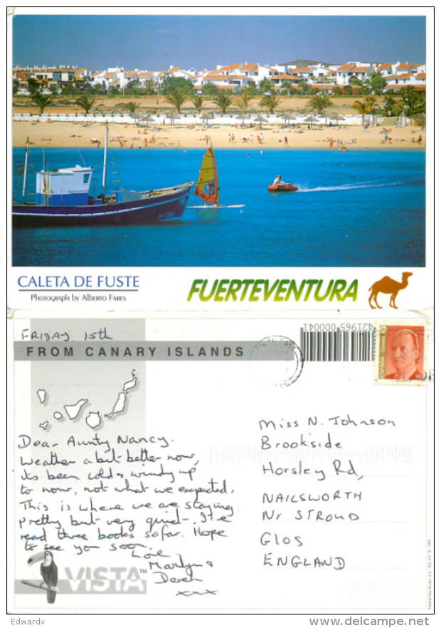 Caleta De Fuste, Fuerteventura, Spain Postcard Posted 1996 Stamp - Fuerteventura