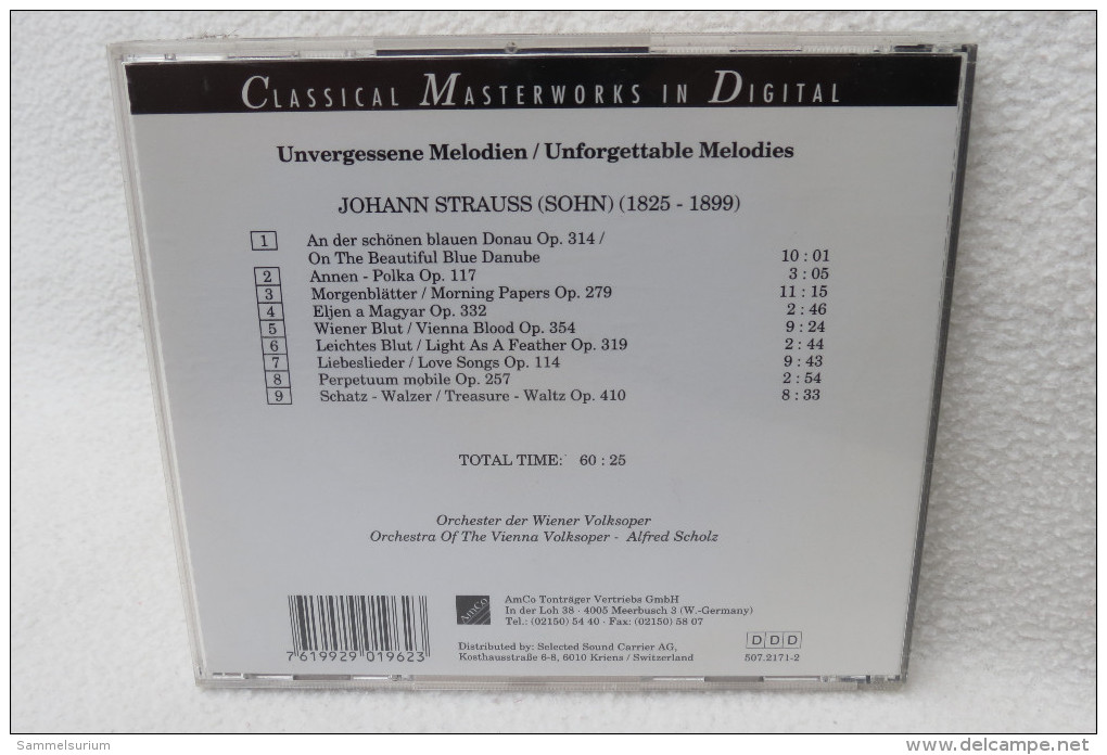 CD "Johann Strauss" Unvergessene Melodien - Opere