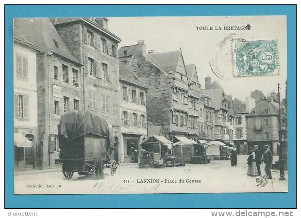 CPA 411 - Métier Marchands Ambulants Marché Place Du Centre LANNION 22 - Lannion