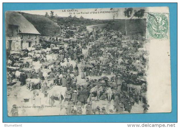 CPA 21 - Le Foirail D'été Marché Aux Bestiaux PIERREFORT 15 - Autres & Non Classés