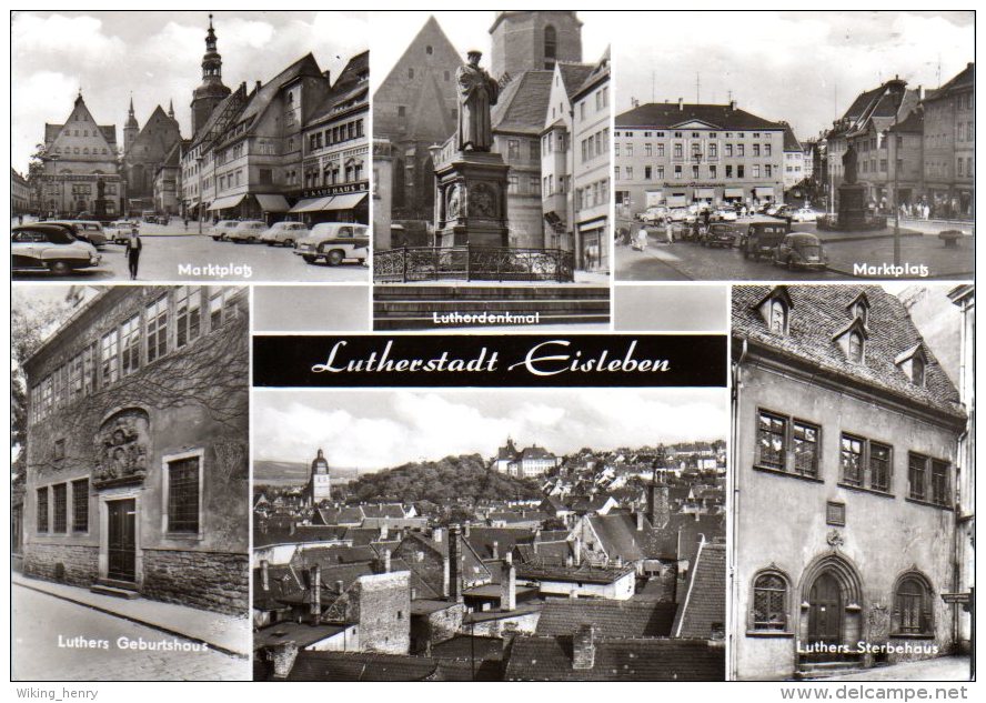 Lutherstadt Eisleben - S/w Mehrbildkarte 1 - Lutherstadt Eisleben