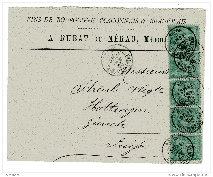 Sage Lettre De Dijon Pour La Suisse Vins De Bourgone - 1877-1920: Semi Modern Period