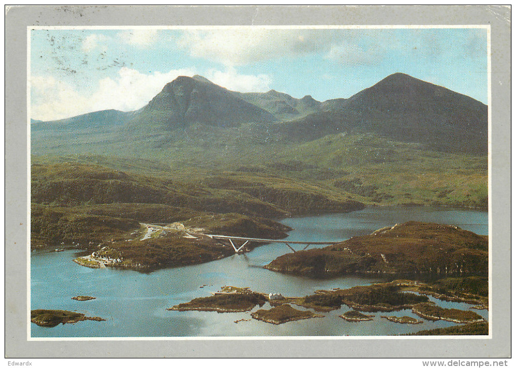 Kylesku Bridge, Sutherland, Scotland Postcard Posted 1990 Stamp - Sutherland