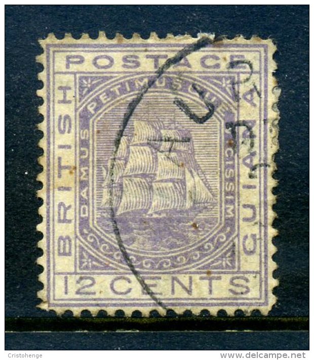 British Guiana 1876 Ship (Wmk. Crown CC) - 12c Pale Violet Used (SG 131) - British Guiana (...-1966)